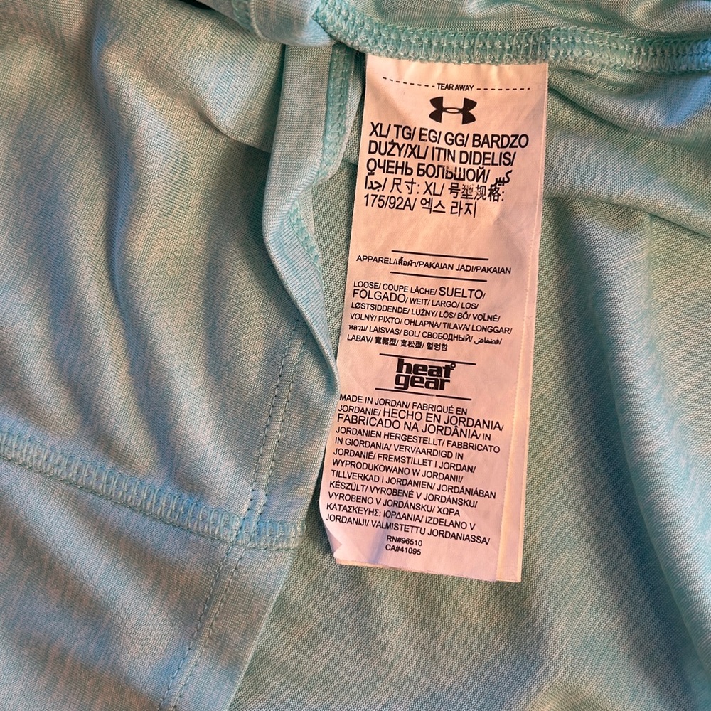 Under Armour Heat Gear Light Blue Quarter-Zip Loose Pullover Shirt. Sz XL - Picture 10 of 13